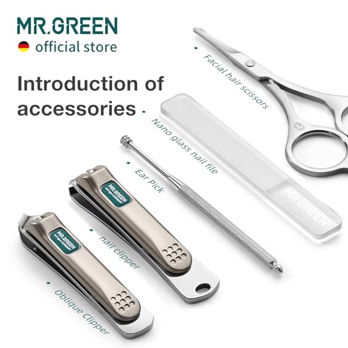 MR.GREEN Colorful Manicure Set Practical Pedicure Kits Nail Clippers Personal Care Tools Facial Hair Scissors with Fashion Case (Mr-6685 Brown) Mr-6685 Brown