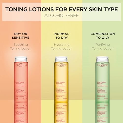 Clarins Hydrating Toning Lotion | Cleanses, Tones, Hydrates and Balances Skin's Microbiota |Plant-Based Ingredients, Including Aloe Vera | Alcohol-Free | Normal to Dry Skin Types Hydrating Toning Lotion 6.7 Fl Oz (Pack of 1)