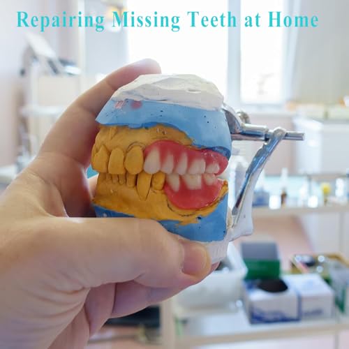 Dentures Fake Teeth DIY Kit Easy and Convenient DIY Fake Teeth Repair Missing Teeth or DIY Full Denture Kit Fake Teeth Top and Bottom Temporary Fake Teeth