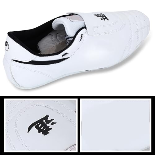 Vbest life Taekwondo Shoes Boys and Girls Sports Boxing Kung Fu Tai Chi Shoes Taekwondo Supplies 37 White