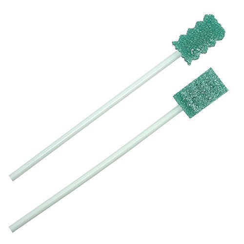 Disposable Dentifrice Treated Oral Care Sponge Swabs, Individual Wrapped 150 Counts (Dark Green)