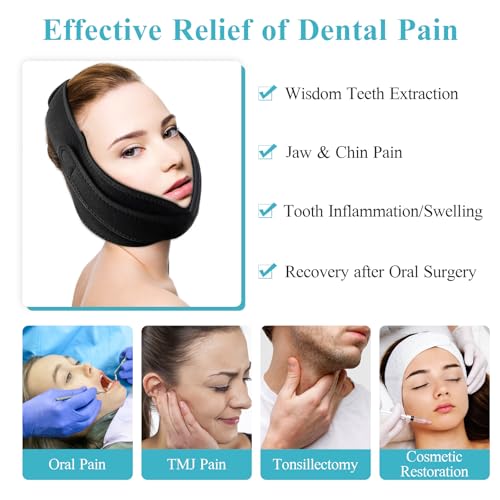 Wisdom Teeth Ice Pack Head Wrap with Dual Compression Straps
