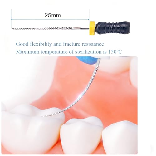 SIMILEHEVEN Dental Endo Files 25MM Endodontic Hand Use K-Files 6PCS Root Canal Treatment Files (15-40# Assorted) 15-40# Assorted