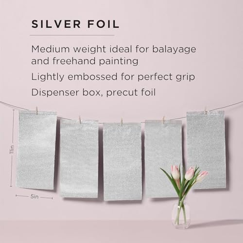 Fromm Pop Up Hair Foils, Silver Foils, Cosmetology Supplies, Hairstylist Essentials, Lightweight, Ideal for Highlighting and Coloring, Precut, 5" x 11", 500 Foil Sheets