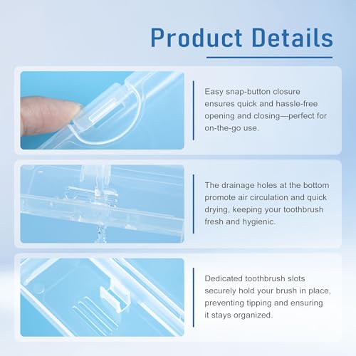 Travel Toothbrush Holder, Transparent (20-Pack) 20