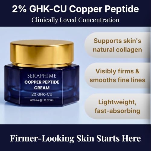Copper Peptide Cream – GHK-Cu Peptide Face Moisturizer with Topical Copper Peptides – Firming & Hydrating Anti-Aging Cream for Fine Lines, Wrinkles & a Youthful-Looking Complexion, 1.7 oz