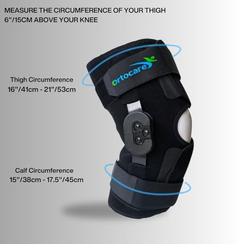 Hinged Knee Brace with Side Stabilizers & Locking Dial- Adjustable Knee Support for ACL Recovery, Meniscus Tear, Arthritis Pain Relief - Medical Immobilizer with Open Patella for Men & Women