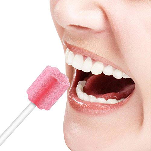 Wellgler's Oral Care Swabs - Disposable Mouth Cleaning Spong swabs (250count, Pink) 250 Count (Pack of 1)