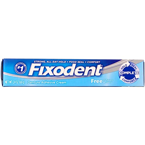 Fixodent Free Denture Adhesive Cream 2.40 oz (Pack of 4) 2.4 Ounce (Pack of 4)