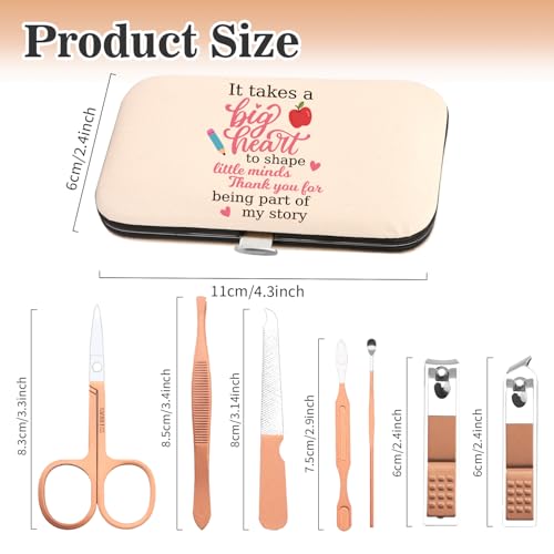 Teacher Appreciation Gifts,Presents Forteacher End of Year Christmas Valentines Day Retirement Thank You Cool Farewell Thanksgiving Gifts Ideas Nail Clippers Manicure Kit for Women Stocking Stuffers Pink Teacher