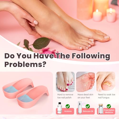 Hand Toe Nail Soaking Bowl: 12PCS Large Size Hand & Foot Nail Soak Off Bowl Pink,Pink