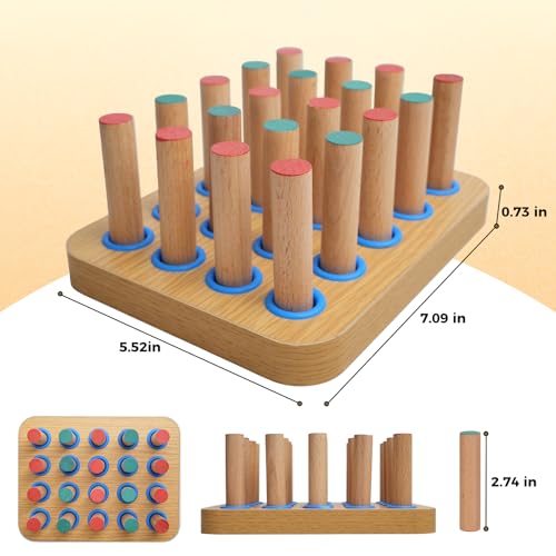 Stroke Training Equipment/Solid Wood Peg Board/Hand-Eye Coordination Trainer Designed for Elderly and Hemiplegia Patients to Improve Finger Flexibility Through Exercise