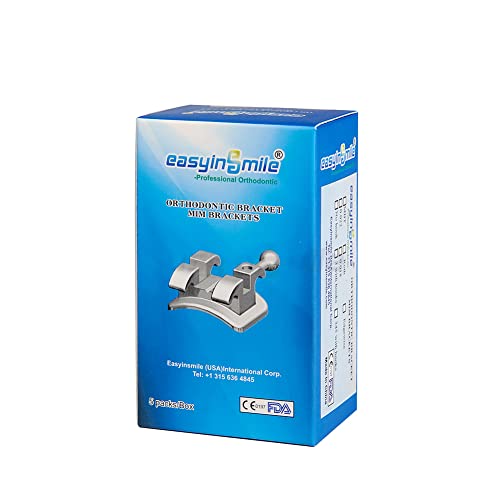 SNAWOP Dental Orthodontic Brackets Mini Metal Tooth Braces Roth/MBT (5 Packs Roth 022 3-4-5 with Hooks) 5 Packs Roth 022 3-4-5 with Hooks