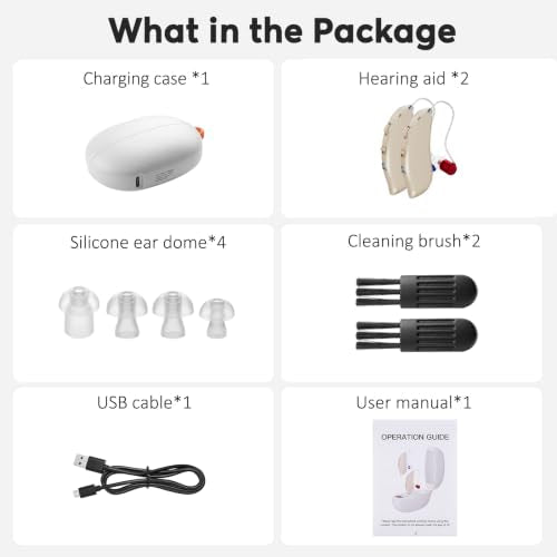 OTC Hearing Aids for Seniors: Hearing Amplifier with Smart Noise Cancelling Anti-Howling & Clear Sound, USB Rechargeable, Long-Lasting & Discreet Design for People Hearing Loss