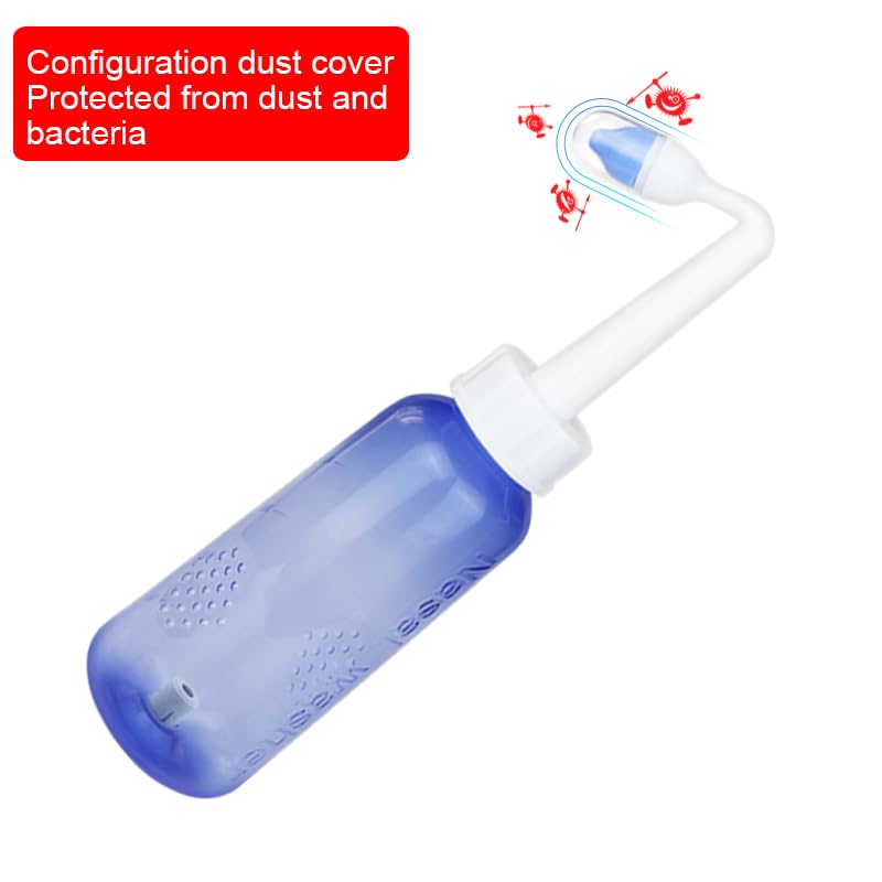 Nasal Irrigation System-300ml 10oz Nasal Wash Bottle Sinus Rinse Bpa-Free for Adult & Kid with 80 Nasal Wash Salt Packets 300ML+Nasal Salts 80pcs