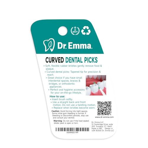 Dr. Emma Dental Picks 100Ct/Pack, 2 Pack and Curved Tooth Picks 90Ct/Pack, 2 Pack