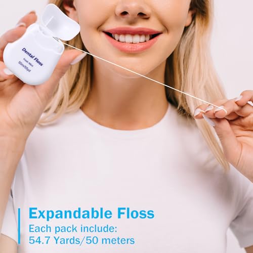 Mimorou 48 Pcs Mini Dental Floss Bulk 50m Each Multicolor Mint Travel Floss
