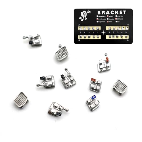 SEAVERRS 200pcs/Pack 022 Slot Bondable with Hook on 345 Teeth Model Mini Roth Brackets Roth,10 pieces per pack 20 pieces per pack. 10 pcs