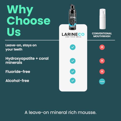 Larineco Remineralizing Mousse, Leave-On Dental Foam, 3.7 Fl Oz, Pack of 1