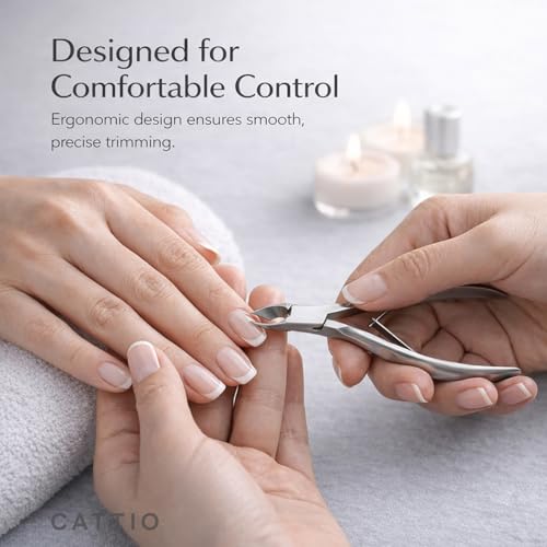 Cuticle Trimmer with Cuticle Pusher and Cutter, Professional Stainless Steel Nippers, Cutter Clippers, Cuticle Remover, Durable Pedicure Manicure Tools for Fingernails and Toenails Dead Skin