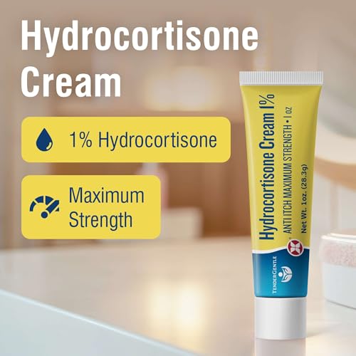 1% Hydrocortisone Cream Maximum Strength - 1 oz of Anti Itch Cream for Itching and Rashes - for Eczema, Poison Plants, Insect Bites, and More 1 Pack