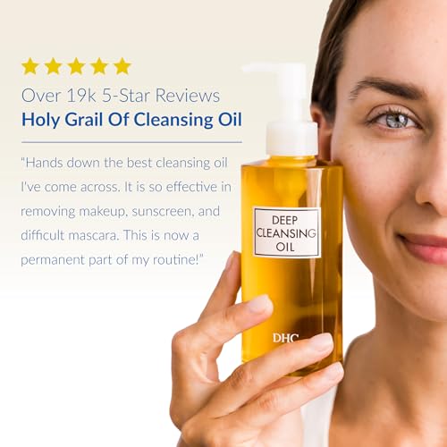 DHC Deep Cleansing Oil, Makeup Remover, Gentle Oil Cleanser, 6.7oz + 1oz Unscented 7.7 Fl Oz (Pack of 2)