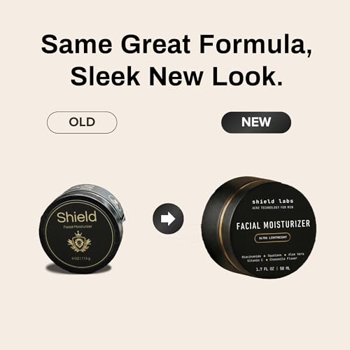 Shield Facial Moisturizer for Men and Boys, Lightweight Hydration Cream for Oily or Sensitive Skin, 1.7 oz, Pack of 1 1.7 Ounce (Pack of 1)