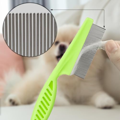 4 Pcs Lice Comb, Stainless Steel Tooth Comb, Lice Removal Combs (Green) Green