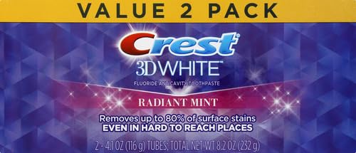 Crest 3D White, Whitening Toothpaste Radiant Mint, 8.2 Oz NEW! 8.2 Ounce (Pack of 1)