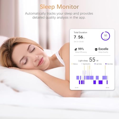 Fit Ring, Smart Health Rings for Women Men with Heart Rate,Blood Oxygen,HRV,Stress Level, Sleep Monitor, Step Tracker, No Subscription Fee, IP68 Waterproof Smart Ring for iphone &Android (Black, 12#) Black 12#