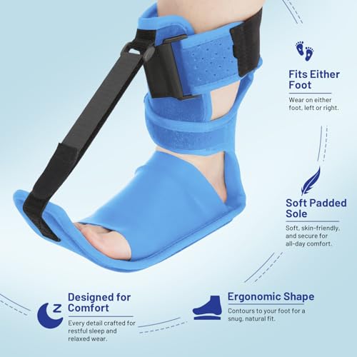 Plantar Fasciitis Night Splint, Plantar Fasciitis Brace and Support Blue 1