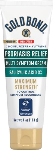 Gold Bond Multi-Symptom Psoriasis Relief Cream, 4 oz., Irritated, Scaling Skin, and Itchy Skin Relief 4 Ounce (Pack of 1)