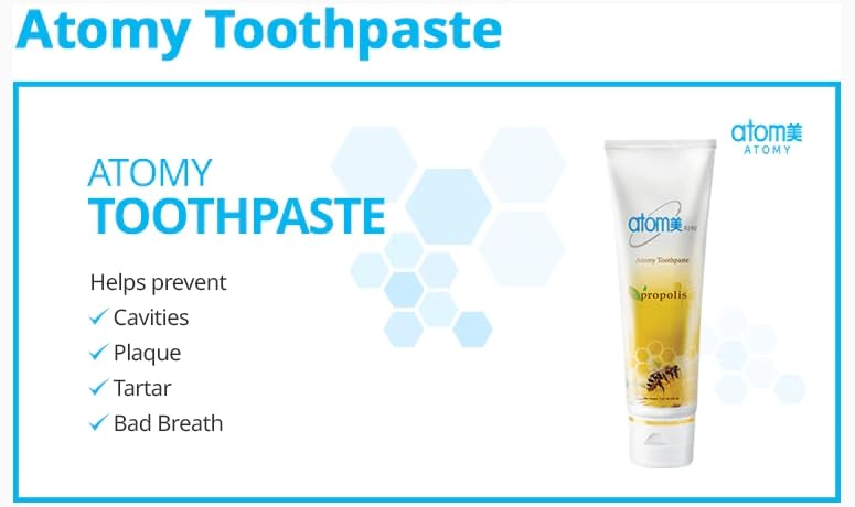 Korean Toothpaste Propolis Bees Dental Oral Care System (7.05 Oz x 5 pcs) for Atomy