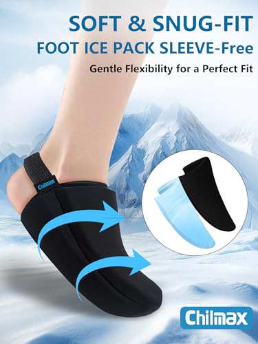 Foot Toes Ice Pack Wrap for Broken Toe & Bunion Pain,Reusable Cold & Heat Pack for Top of Foot & Forefoot Surgery Recovery,Best Ice Sock for Gout,Injuries,Swelling,Neuropathy Relief (1pcs) 1 Black