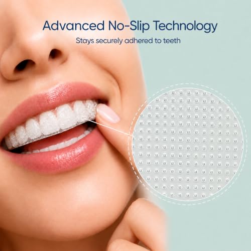 6% Hydrogen Peroxide Teeth Whitening Strips - 14 Treatments (28 Strips) - No-Slip Residue-Free - Enamel Safe Zero Sensitivity - Removes Coffee, Tea, Wine & Tobacco Stains - Cool Mint 2 Count