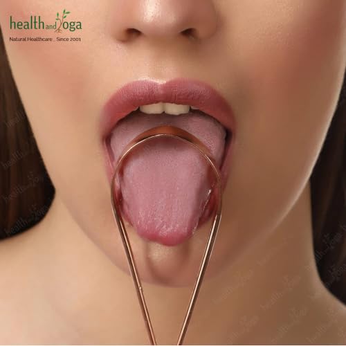 HealthAndYoga™ SteloSwipe Tongue Cleaner Scraper - Sterilizable Surgical Steel Tongue Brush (Set of 2) Plus qLoop Copper Tongue Cleaner (Set of 2)