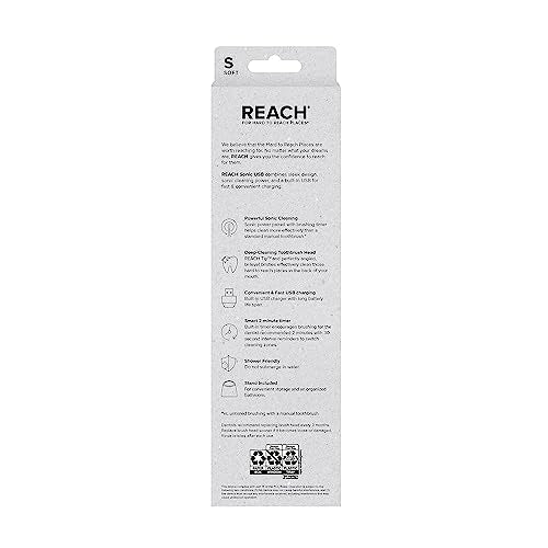 Reach Sonic USB Electric Toothbrush, Soft, Includes Toothbrush Handle, Brush Head, Toothbrush Cap, Travel Case and Toothbrush Stand (Pack of 2)