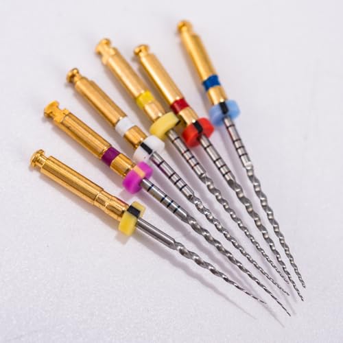Easyinsmile X-Pro Gold Rotary Files 6PCS Dental Endodontic Niti Root Canal Files (25MM Assorted) 25MM Assorted