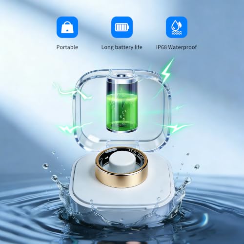 New Smart Ring Health Tracker for Women & Men, Sleep Exercise Health Monitoring, Daily Tracking, iOS/Android Compatible, IP68 Waterproof, No Subscription Required, 5‑Day Battery Life (Silver, 9) silver