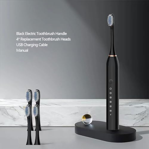 Two Pack Electric Toothbrush Rechargeable Toothbrushes for Adults and Teens with 8 Brush Heads