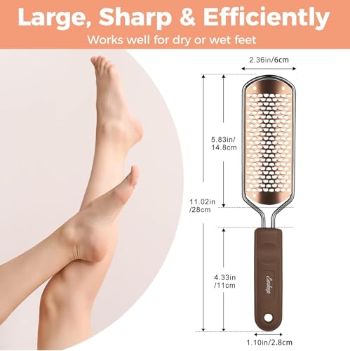 Foot File Foot Scrubber Pedicure - Callus Remover for Feet Easkep Professional Grater Rasp Foot Scraper Corns Callous Removers Cracked Dead Skin Remover for Dry and Wet Feet (Golden) Golden