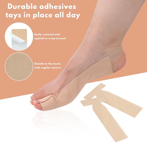 Kris-kikomy 10Pcs of Turf Toe T-Straps - Moleskin Splints for Big Toe Injuries - Adhesive Toe Straighteners Turf Toe Wrap Elastic Tape