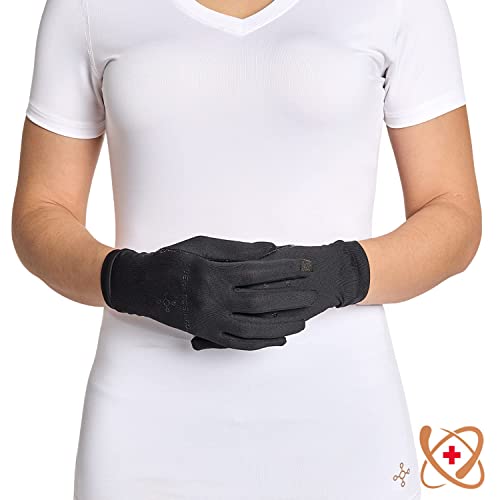 Tommie Copper Core Compression Infrared Full Finger Gloves| Non-Slip, Touchscreen Compatible, Warming Gloves for Stiffness Medium