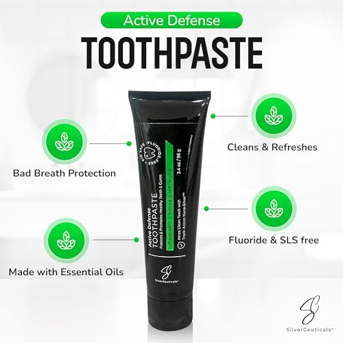 Natural Toothpaste w Nano Colloidal Silver 3.4oz - Refresh Mint - Pack of 2 3.4 Ounce (Pack of 2)