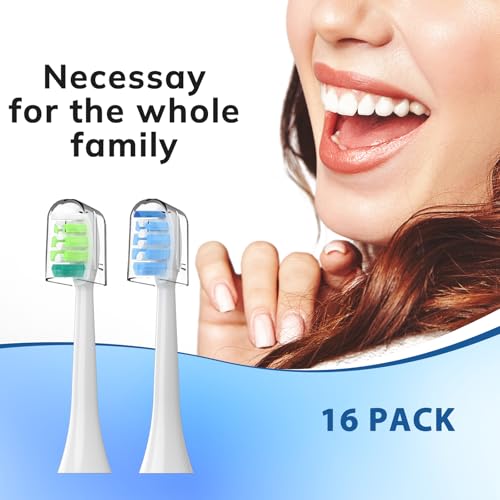 Toothbrush Replacement Heads for Philips Sonicare 16(Green and Blue) Pack Soft Replacement Electric Toothbrush Head Compatible with Philips Sonicare Electric Toothbrush Blue and Green