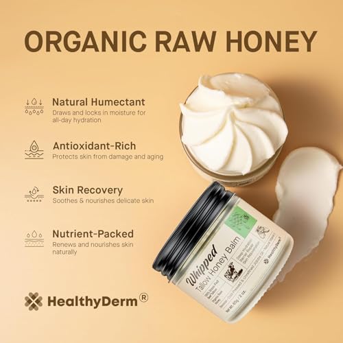 Beef Tallow Honey Balm for Skin: 100% Grass Fed Whipped Organic Moisturizer with Organic Raw Honey, Jojoba Oil, Vitamin E – Natural Face and Body Care for Mature, Dry or Sensitive Skin, 4oz 4 Ounce (Pack of 1)