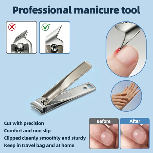 Toenail Clippers for Seniors Thick Toenails，Heavy Duty Ingrown Toe Nail Clippers for Men Women, Single Blade Nail Cutter,Nail File Professional Double Sided 100/180 Grit Nail Tools Pedicure kit
