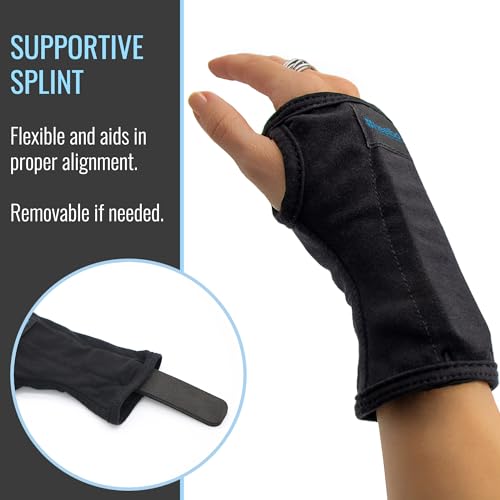 Heelbo Carpal Tunnel Wrist Brace, FSA & HSA Eligible, Carpal Tunnel Relief, Fits Left & Right Hand, Flexible Support Splint, Support Beads Improve Circulation, Medium