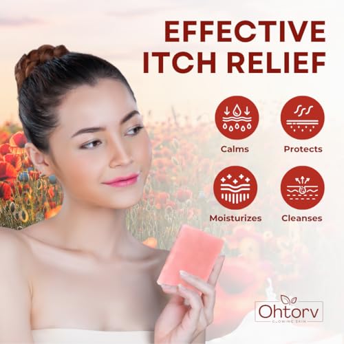 Calamine Soap Bar – All Natural Instant Itch Relief – Calming Calamine Soap for Itchy Skin, Insect Bite, Eczema, Poison Ivy Rash, Chicken Pox – Pure Anti-Itch Body Wash Made in USA – Large 5oz Bar