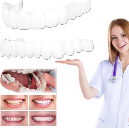 2 Pairs,Temporary Smile Solution, Adjustable & Comfortable.(White) (6) 6